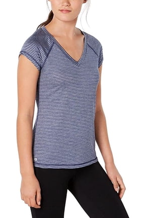Womens Striped Rapid Dry Performance T-Shirt Size S