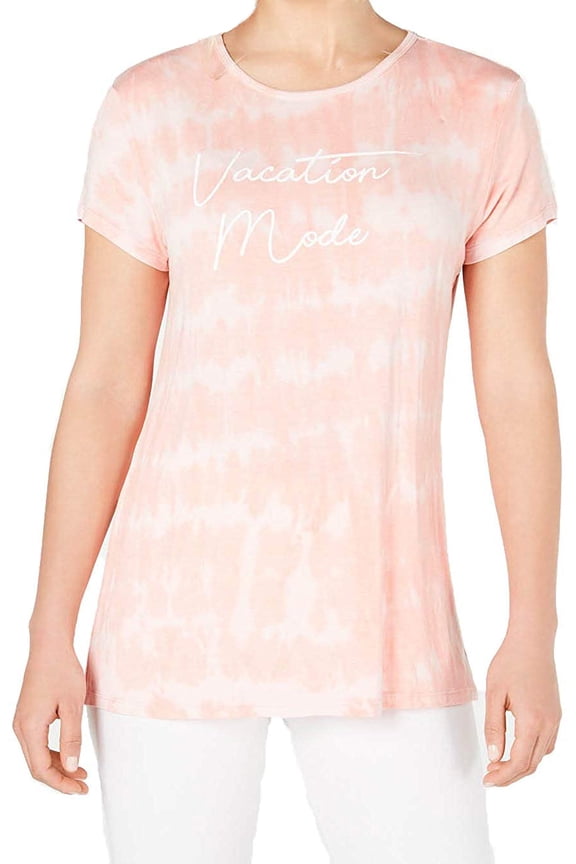 Womens Tie Dyed Vacation Mode Split Back T-Shirt