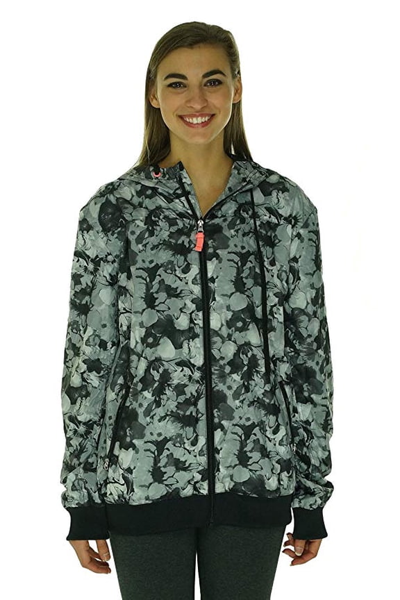 Womens Zip Front Active Jacket,Power Blossom,Medium