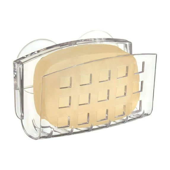 Idesign Plastic Kitchen Sink Suction Holder, Caddy For Soap, Sponges, Scrubbers