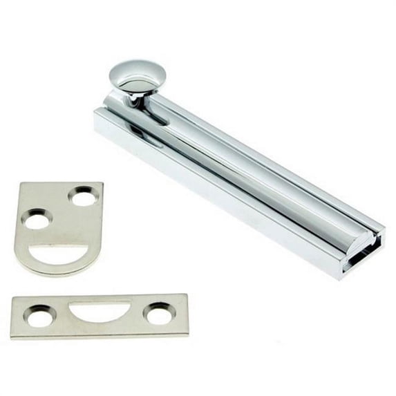 Idh by St. Simons 11043-026 Solid Brass Surface Bolt, Polished Chrome - 3 in.