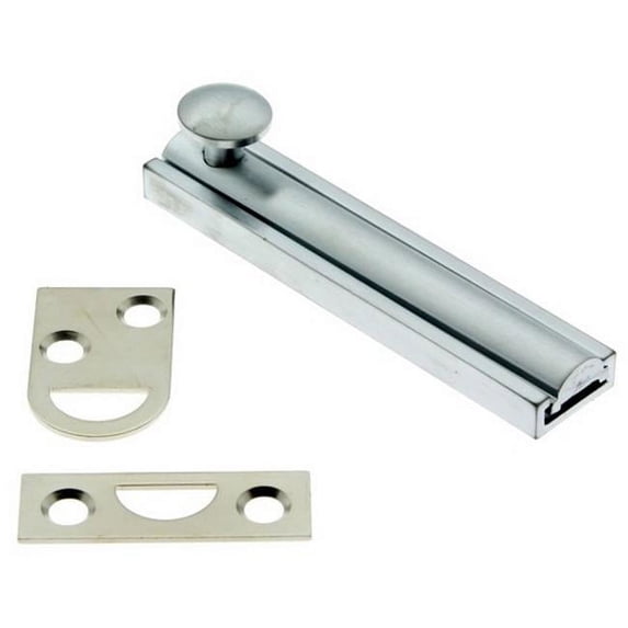 Idh by St. Simons 11043-26D Solid Brass Surface Bolt, Satin Chrome - 3 in.