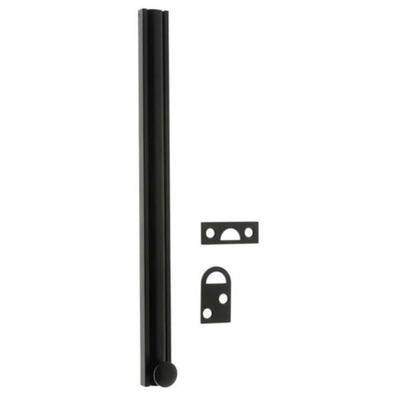 Idh by St. Simons 11066-019 Solid Brass Surface Bolt, Matte Black - 8 in.