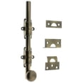thumbnail image 1 of Idh by St. Simons 11272-005 Solid Brass Heavy Duty Surface Bolt with Round Knob, Antique Brass - 8 in., 1 of 1