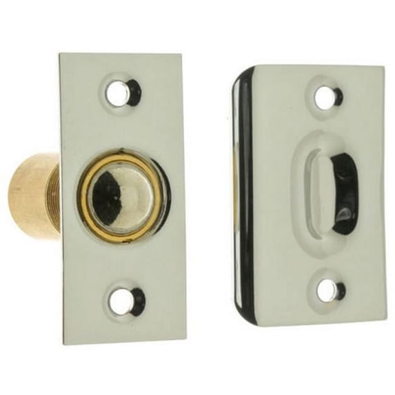 Idh by St. Simons 12011-014 Solid Brass Wide Square Roller Ball Catch, Bright Nickel