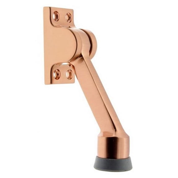 Idh by St. Simons 13100-008 Solid Brass Square Kickdown Door Stop Holder with 4.5 in. Projection, Bright Copper