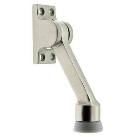 Idh by St. Simons 13100-014 Solid Brass Square Kickdown Door Stop Holder, Bright Nickel