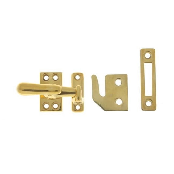 Idh by St. Simons 21013-3NL Solid Brass Small Casement Fastener, Polished Brass No Lacquer