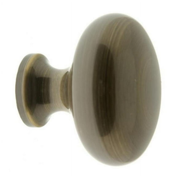 Idh by St. Simons 21197-005 Solid Brass Round Door Knob, Antique Brass - 1.31 in.