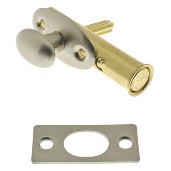 Idh by St. Simons 28500-015 Solid Brass Mortise Door Bolt, Satin Nickel