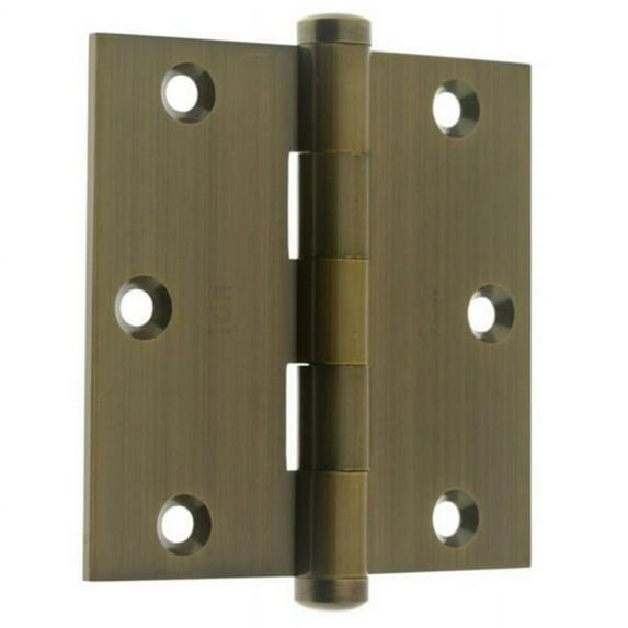 Idh by St. Simons 83535-005 Solid Brass Full Mortise Door Hinges, Antique Brass - 3.5 x 3.5 in.
