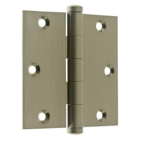 Idh by St. Simons 83535-015 Solid Brass Full Mortise Door Hinges, Satin Nickel - 3.5 x 3.5 in.