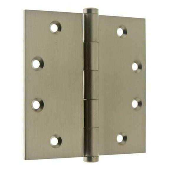 Idh by St. Simons 84040-015 Solid Brass Full Mortise Door Hinges, Satin Nickel - 4 x 4 in.