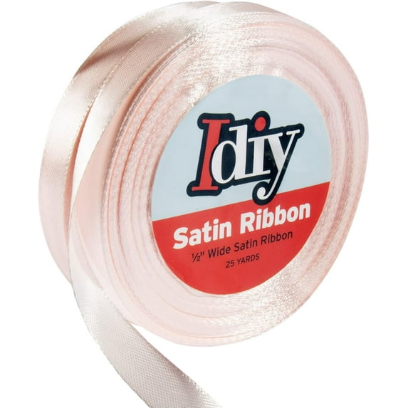 Baby Pink Satin Ribbon (1/2", 25Yards) No Wire, DIY Art & Crafts, Gift Wrapping Baskets, Wedding Decor, Sewing Projects, Party Decorative Embellishment, Hair Bows- Stocking Stuffer for Crafters