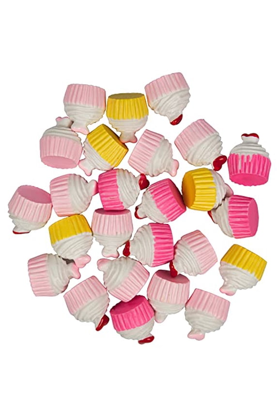 Scrapbooking Charms - 25pc Cute Cupcakes - Great for Arts and Crafts, School Projects, Scrapbooking Beads, DIY Decorations, Ornament Embellishments, Resin- Fun for Adults and Kids