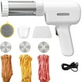 thumbnail image 1 of Idiyappam Maker Electric, Handheld Electric Pasta Maker, 5-In-1 Cordless Pasta Makers For Kitchen With 5 Molds, Press A Button To Get Fresh Noodles In Seconds For Making Spaghetti Linguine (White-A), 1 of 8