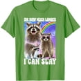 thumbnail image 1 of Idk How Much Longer I Can Slay Meme Raccoon Funny Unisex T-Shirt for Men Women Kids Toddler,Lime Color,Size YL, 1 of 5