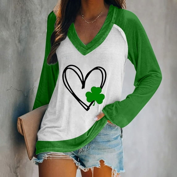 Idle Printed Long Sleeve Tops V-Neck Blouse Colorfast Birthday Gifts for Women Items for Women