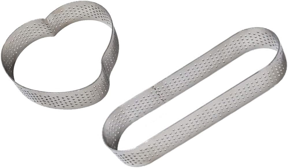 Prettyui Stainless Steel Perforated Tart Ring Perforated Cake Mousse Ring Round Tart Rings For Baking Dessert Ring Tools 3 14inch