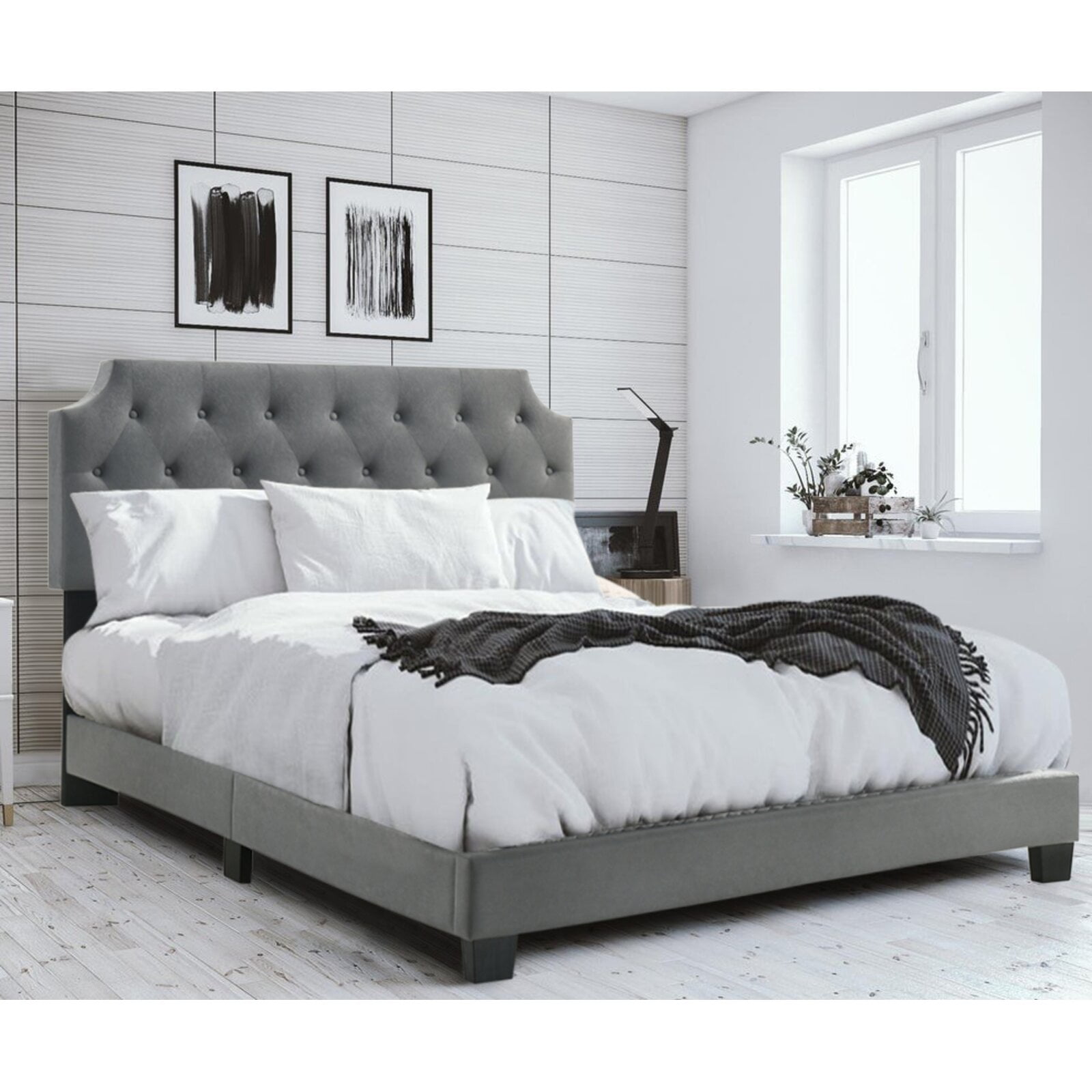 Idlewood Tufted Upholstered Low Profile Standard Bed Headboard