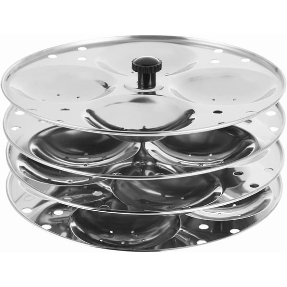 Idli Maker Stand 4 Tier, Makes 16 Idlis, Fits 5/6/8 Quart Multi Cooker, Pressure Cooker, Steamer South Indian Idli Cooker Rack