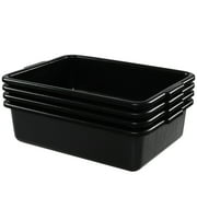 Idomy 4-Pack 25 L Commercial Bus Tub، Plastic Bus Box، Black