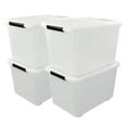 thumbnail image 1 of Idomy 4-Pack  70 L Large Clear Storage Boxes, Plastic Latching Boxes with Wheels, 1 of 7