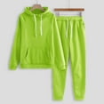 thumbnail image 1 of Idoravan 2 Piece Outfits Plus Size Lounge Sets for Women Women Color Hooded Sweatshirt and Pant Tracksuit Sport Suit Green S, 1 of 3