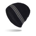 thumbnail image 1 of Idoravan Beanie Hats for Women Winter, Men's and Women's Striped Fashionable Windproof Knitted Plush Thick Pullover Hat Warm Ear Protection Knitted Hat Black, 1 of 2