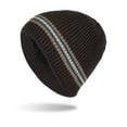 thumbnail image 1 of Idoravan Beanie Hats for Women Winter, Men's and Women's Striped Fashionable Windproof Knitted Plush Thick Pullover Hat Warm Ear Protection Knitted Hat Coffee, 1 of 2