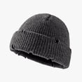 thumbnail image 1 of Idoravan Beanie Hats for Women Winter, Winter Hats for Men and Women Woolen Earmuffs Warm Woolen HatDome Flanging Knitted Hat Dark Gray, 1 of 2