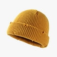 thumbnail image 1 of Idoravan Beanie Hats for Women Winter, Winter Hats for Men and Women Woolen Earmuffs Warm Woolen HatDome Flanging Knitted Hat Yellow, 1 of 2