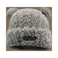 thumbnail image 1 of Idoravan Beanie Hats for Women Winter, Women's Fashion Winter Hat Thickened Cold Warm Ear Protection Plush Hat Windproof Cap Knitted Wool Hat Gray, 1 of 2