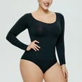 thumbnail image 1 of Idoravan Bodysuits for Women Long Sleeve,Women's Sexy Slim Fit Body Shape Solid Color Fashion Tight Fitting Jumpsuit Shapewear Bodysuit Black L, 1 of 9