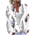 thumbnail image 1 of Idoravan Button Down Cardigan Sweaters for Women Plus Size Women's Casual Printed Knitted Cardigan Button Coat Gray XXXXL, 1 of 5