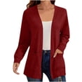 thumbnail image 1 of Idoravan Cardigan Sweaters for Women Lightweight Women's Color Long Sleeve Casual Tops Blouse with Pocket Cardigan, 1 of 7