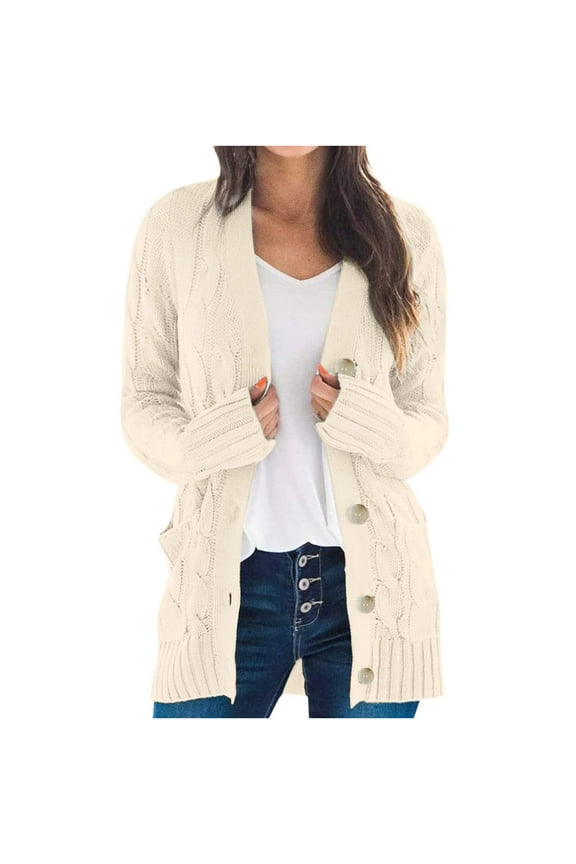 Cardigan Sweaters for Women Plus Size Women's Knit Cardigans Loose Slouchy Oversized Wrap Chunky Pocket Sweaters Coat Beige XXXXL