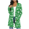thumbnail image 1 of Idoravan Cardigans for Women Trendy Spring Women's Jacket Daily Holiday Workout Crop Cardigan Open Frant Coat Casual Long Sleeve Floral Print Top Green L, 1 of 7
