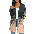 thumbnail image 1 of Idoravan Cardigans for Women Trendy Spring Women's Jacket Daily Holiday Workout Crop Cardigan Open Frant Coat Casual Long Sleeve Floral Print Top Khaki S, 1 of 7