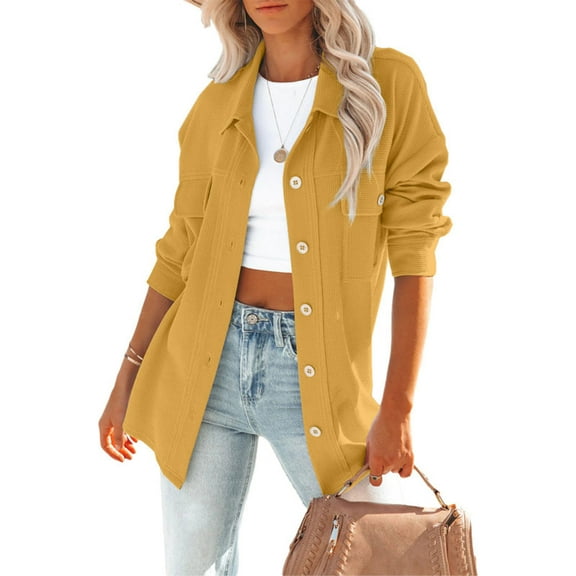 Idoravan Cardigans for Women Spring Fashion Women Casual Pockets Long Sleeve Casual Solid Coat Cardigan Blouse