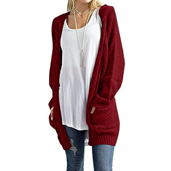Idoravan Cardigans for Women Spring Fashion Women Long Sleeve Knit winter Cardigan Sweater Solid Color Coat