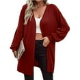 thumbnail image 1 of Idoravan Cardigans for Women Spring Fashion Women Solid Loose Long Sleeve Cardigan Autumn Coat Blouse, 1 of 6
