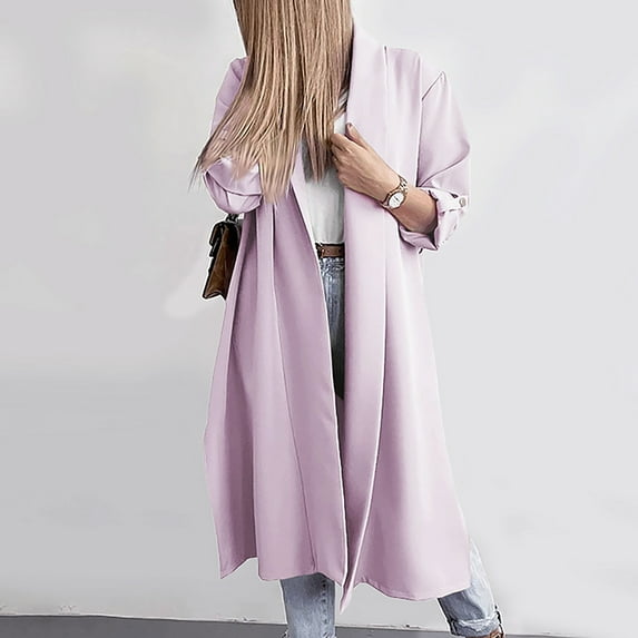 Idoravan Cardigans for Women Spring Fashion Womens Long Sleeve T-Shirt Autumn Open Front Outerwear Solid Blouse Coat Tops Button Cardigan