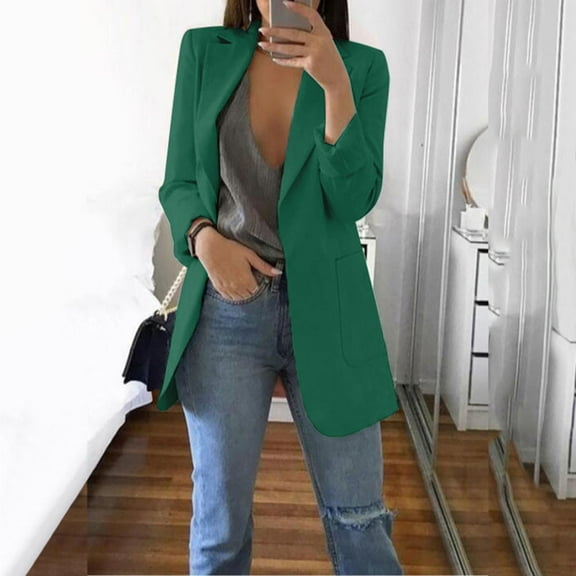 Idoravan Cardigans for Women Spring Women Autumn Winter Long Sleeve Office Coat Cardigans Suit Long Jacket