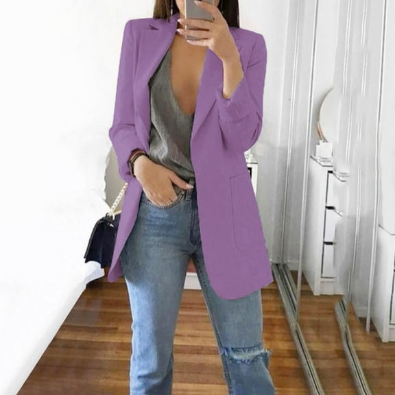 Idoravan Cardigans for Women Spring Women Autumn Winter Long Sleeve Office Coat Cardigans Suit Long Jacket