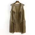 thumbnail image 1 of Idoravan Cardigans for Women Spring Women Autumn Winter Suede Ethnic Sleeveless Tassels Fringed Vest Cardigan, 1 of 1