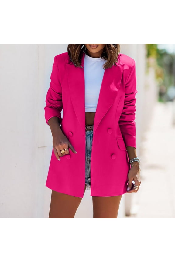 Cardigans for Women Spring Women Business Attire Solid Color Long Sleeve Cardigan Top Jacket Coat