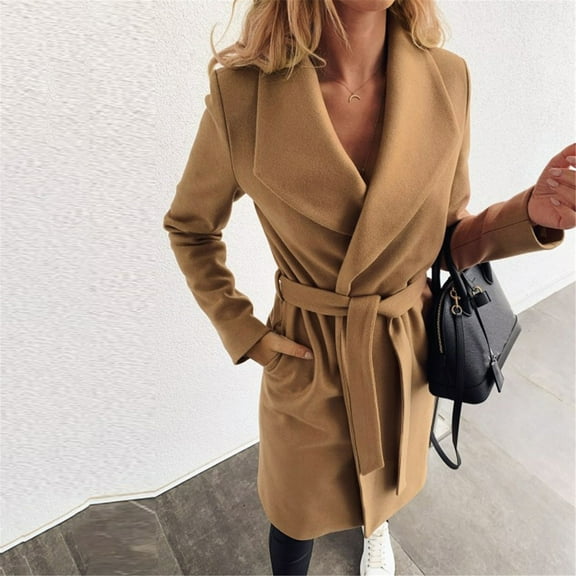 Idoravan Cardigans for Women Spring Women Long Sleeve Hairy Open Front Short Cardigan Suit Jacket Solid Long Coat