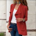 thumbnail image 1 of Idoravan Cardigans for Women Clearance Spring Women Solid Color Casual Long Sleeve Pocket Mid-Length Cardigan Tops Blouse Coat, 1 of 1