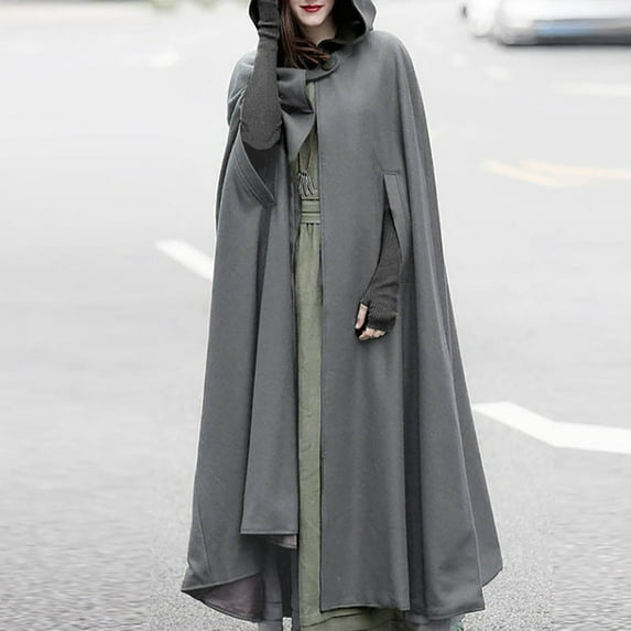 Idoravan Cardigans for Women Clearance Spring Women Trench Coat Open Front Cardigan Jacket Coat Cape Cloak Plus